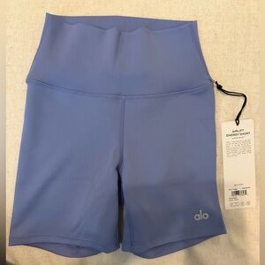 ALO Yoga Airlift Energy High-Waist Bike Shorts — Periwinkle